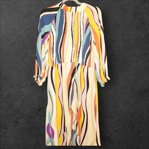 Boutique Multicolor Striped Long-Sleeve Maxi Dress - Picture 2 of 3